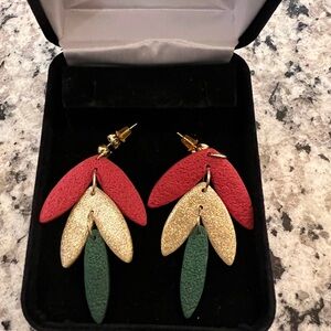 Elegant Multicolor Leaf Drop Earrings
